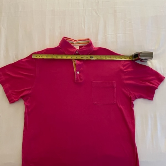 Brioni Short Sleeve Polo Shirt Bright Pink- Size M - Picture 8 of 10